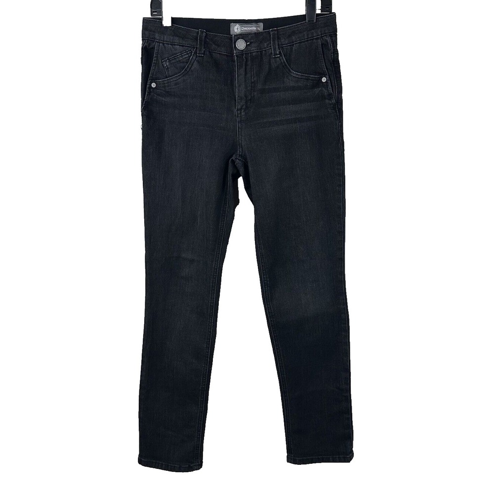 Democracy Jeans Women's 6‎ Black Ab Technology Stretch Mid Rise Straight Leg